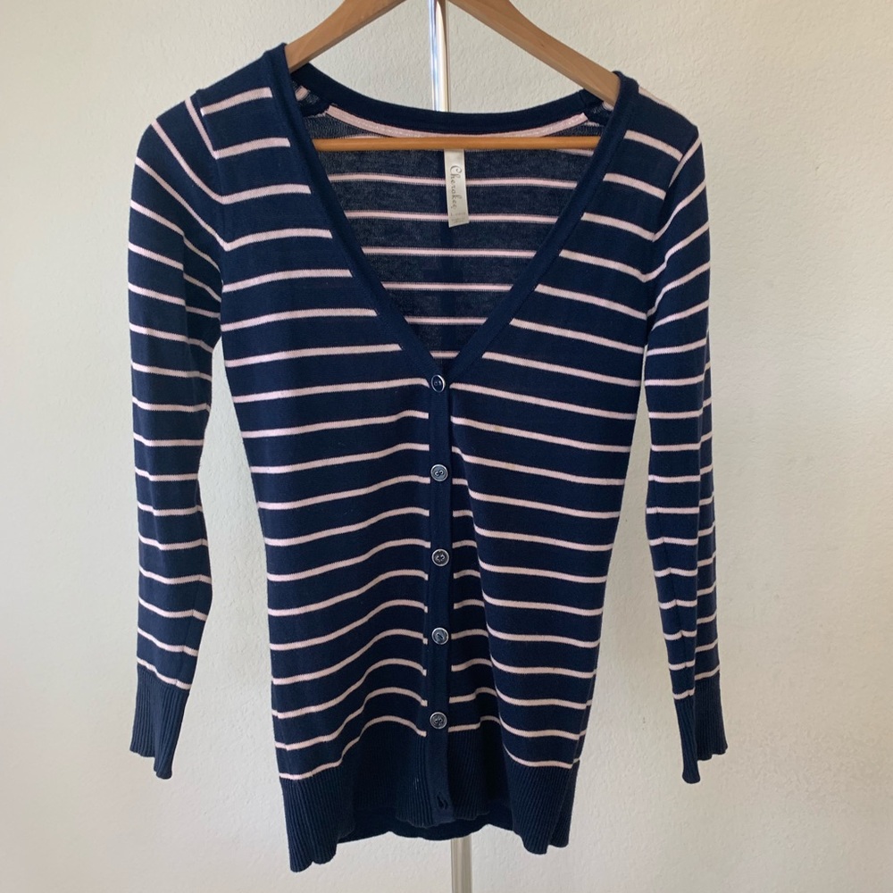 striped cardigan